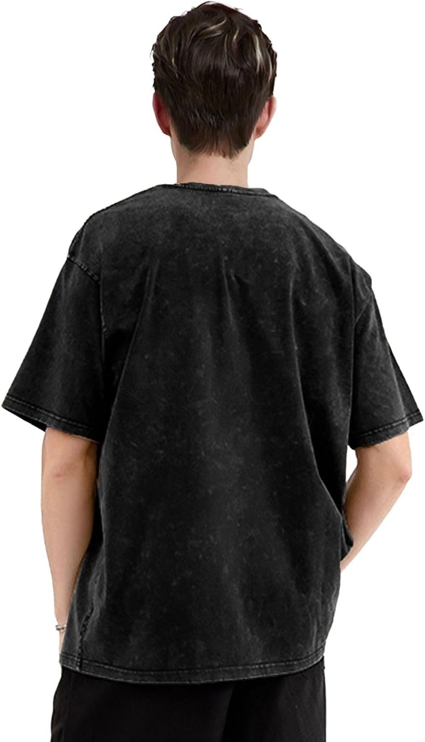 Green Floral Petals Pattern Print Men's Oversized Cotton Summer T-Shirts Vintage Tee Loose Fit Short Sleeve Casual Tshirts - Image 5