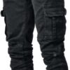 HUNGSON Men's Slim Fit Stretch Jeans Ripped Skinny Jeans for Men, Distressed Straight Leg Fashion Comfort Flex Waist Pants