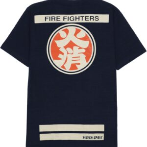 Japanese Design T-Shirts (Discharge Print Series/OD HIKESHI - NEW Navy L) 100% Cotton/Streetwear Oversized Unisex Graphic Tee T Shirt Men Women