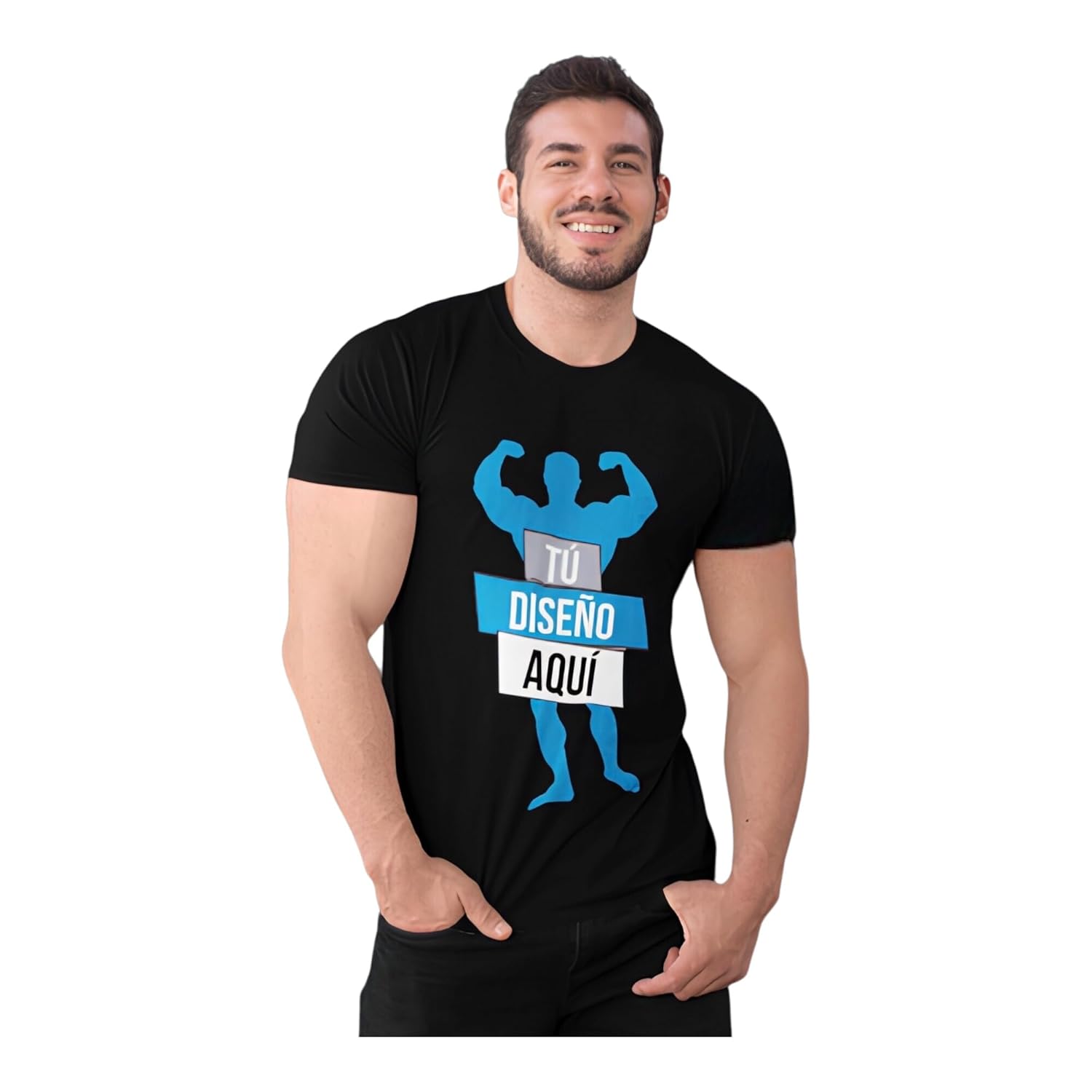 JOUSKA MX Personalized T-shirt Printed Your Own Design Sports Bodybuilding Gym Unisex Slim Fit for Training (Back)