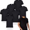 METFUIN Polyester Adult T-Shirts for Sublimation, 6 Pack, White, Crew Neck, Short Sleeve