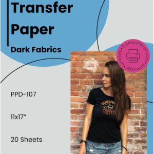 PPD 20 Sheets 11x17" - Inkjet Iron-on Heat Transfer Paper for Black & Dark Fabric and T-Shirts - Premium - PPD-107-20