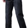 Spring and Autumn Jeans Loose Straight Leg Pants Versatile Elastic Pants(34) Blue